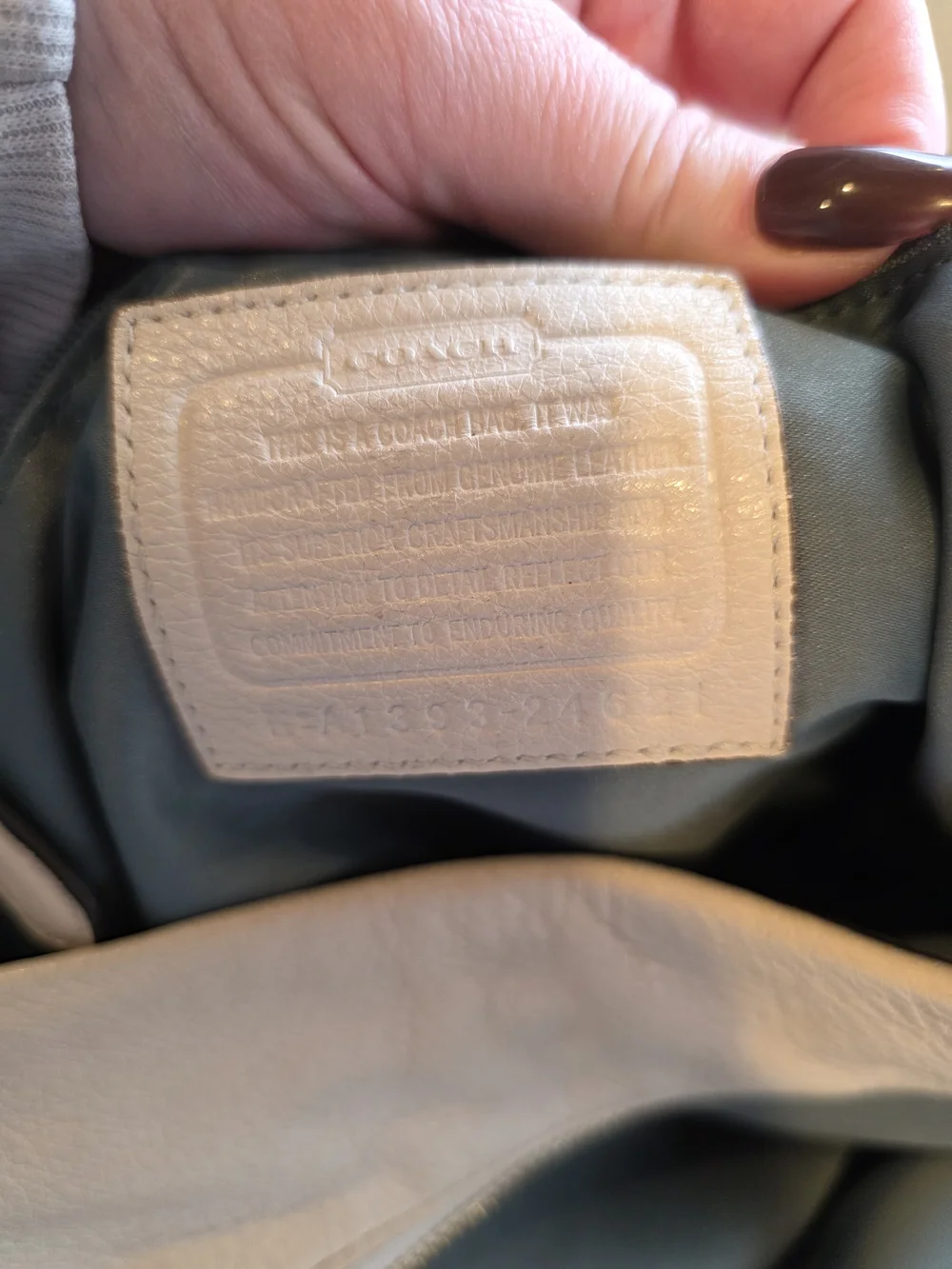 Vintage Coach cream pebbled leather hobo bag slouchy Y2K - Picture 14 of 14